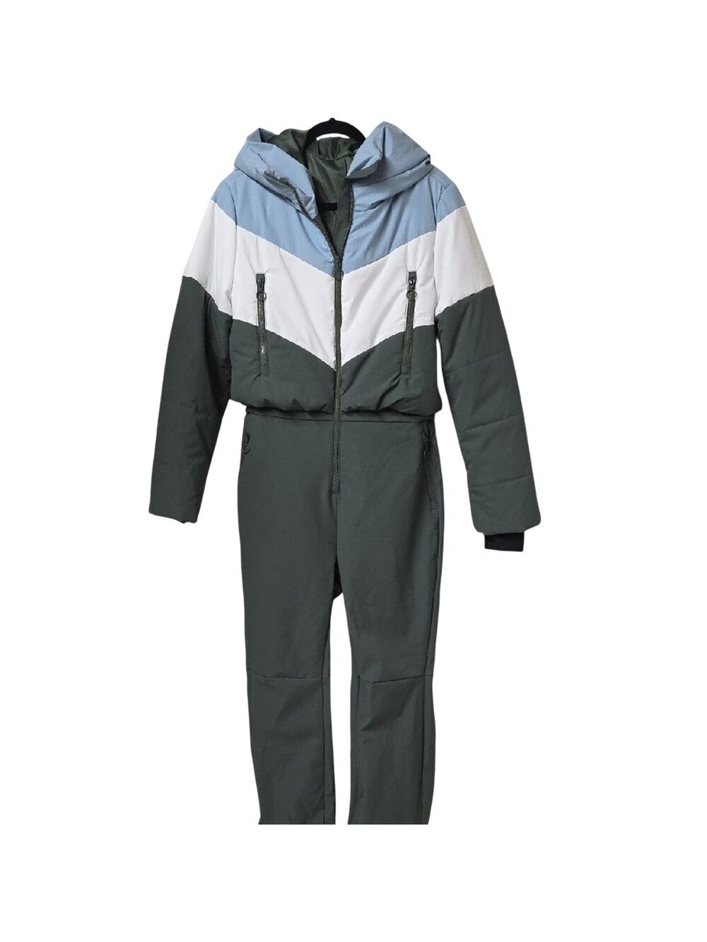 Fisoew One Piece Ski Snow Suit Army Green Womens Size Medium